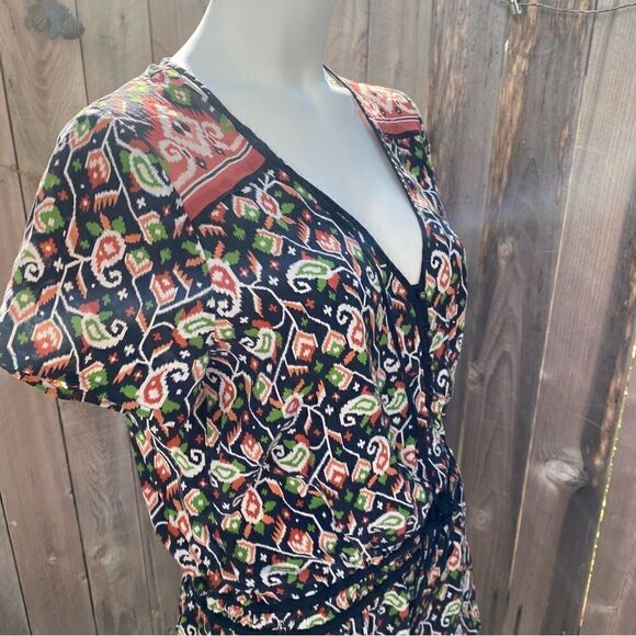 Veronica Beard Venice Tie Waist silk tunic Terracotta size 12 - Picture 4 of 10